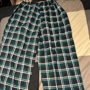 Plaid Lounge Pants in Green and Black
